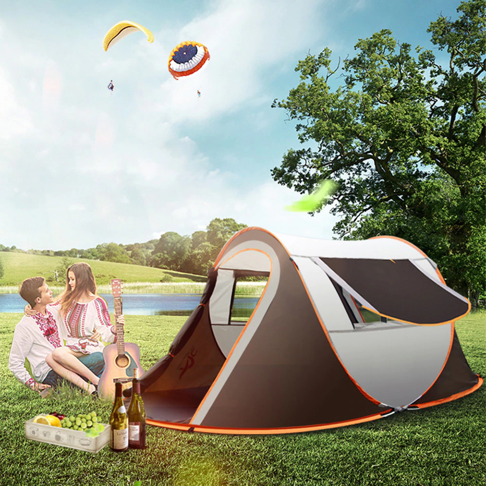 Cheap Goat Tents Outdoor Camping Tent Automatic Pop Up Beach Tent Travel 5 8 People Large Space Waterproof Sunshade Family Hiking Picnic Awning   